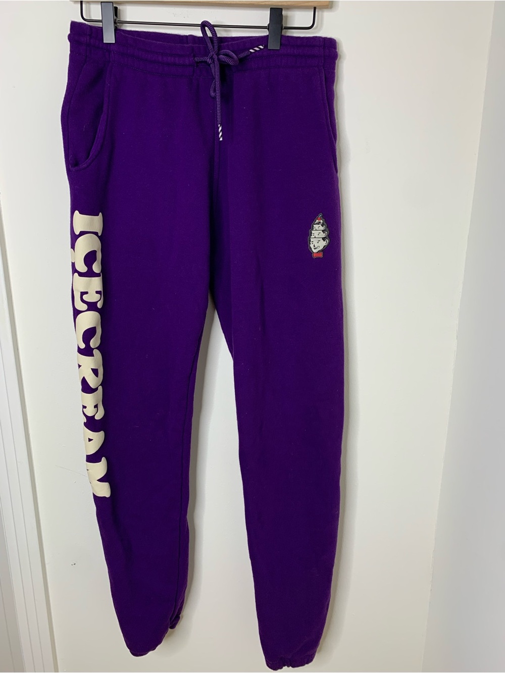 Icecream sweatpants small men’s Purple “Magic” side logo style 421-1107